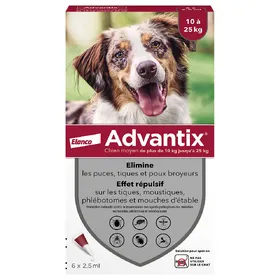Meilleurs prix pour Pipettes Advantix pour chien de taille moyenne, 10 à 25 kg