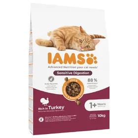 Meilleurs prix pour IAMS for Vitality Digestion Sensible Adult & Senior dinde pour chat - 10 kg