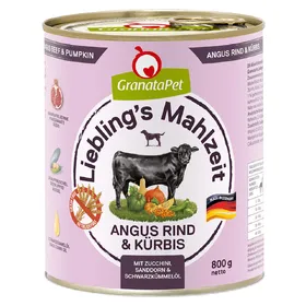 Comparer les prix de GranataPet Liebling's Mahlzeit 6 x 800 g pour chien - Black Angus et potiron