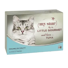 Meilleurs prix pour My Star is a little Gourmet Bouchées en sauce 48 x 85 g - thon, tomates