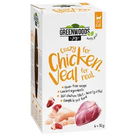 Meilleurs prix pour Greenwoods Joy filet de poulet, veau - Pâtée pour chat