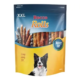 Comparer les prix de Rocco Rolls Pack XXL Bâtonnets à mâcher pour chien - lot mixte : filet de poulet, filet de poulet, poisson 1kg