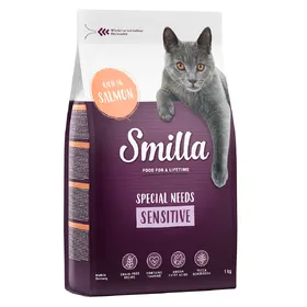 Comparer les prix de Smilla Adult Sensitive sans céréales saumon - Croquettes pour chat