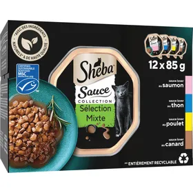 Meilleurs prix pour SHEBA Pâtée pour chat Sauce Lover Collection Sélection Mixte - 4 Variétés