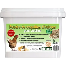 Meilleurs prix pour Poudre de coquilles d'huitres pour volaille 2kg