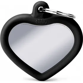 Meilleurs prix pour Médaille à graver Hushtag cœur chrome noir