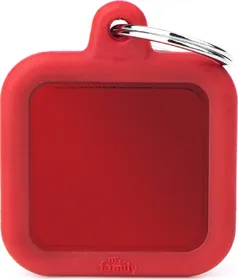 Meilleurs prix pour Médaille à graver Hushtag carré alu rouge