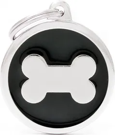 Meilleurs prix pour Médaille à graver Classic grand cercle os noir