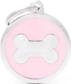 Meilleurs prix pour Médaille à graver Classic grand cercle os rose