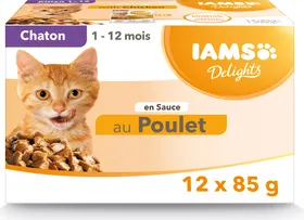 Comparer les prix de IAMS Delight pâtée en gelée au poulet pour chaton
