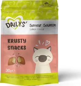 Comparer les prix de Dailys Krusty Snacks Friandises saveur Saumon pour chat