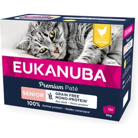 Comparer les prix de Eukanuba pâtée sans céréales mono-protéine au poulet pour chat senior