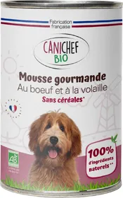 Comparer les prix de CANICHEF BIO Mousse à la volaille sans céréales pour chien