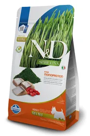 Meilleurs prix pour FARMINA N&amp;D Spiruline hareng &amp; Baie de Goji pour chien adulte de petite taille