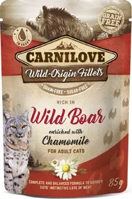 Meilleurs prix pour CARNILOVE Sachet fraîcheur au Sanglier avec camomille pour chat