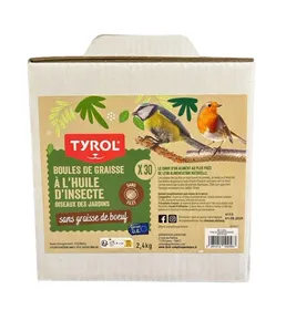 Comparer les prix de Tyrol Box en carton de 30 boules de graisse sans filet pour oiseaux du ciel
