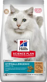 Comparer les prix de Hill's Science Plan Hypoallergenic pour chat adulte à l'œuf et aux protéines d'insectes