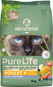 Comparer les prix de PURE LIFE  CHAT  STERILISED POULET | Croquettes sans céréales pour  chat stérilisé au poulet 8kg  - Pro Nutrition - Flatazor
