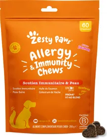 Meilleurs prix pour ZESTY PAWS Soutien Immunitaire &amp; Peau pour chien adulte