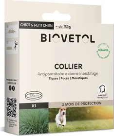 Comparer les prix de BIOVETOL Collier insectifuge pour petit chien
