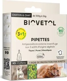 Meilleurs prix pour BIOVETOL Pipettes insectifuge bio pour chat et chaton