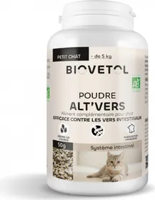 Comparer les prix de BIOVETOL Poudre Alt'vers bio pour petit chat 