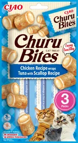 Meilleurs prix pour CIAO CHURU friandises au poulet et pétoncle pour chat