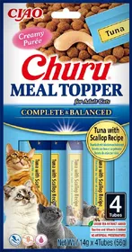Meilleurs prix pour CIAO CHURU Topper au thon et pétoncle pour chat
