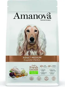 Meilleurs prix pour AMANOVA Medium Croquettes avec 71% de poulet frais pour Chien adulte de taille moyenne