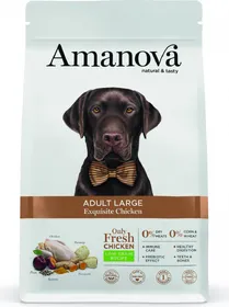 Comparer les prix de AMANOVA Large Croquettes avec 68% de poulet frais pour Chien adulte de grande taille