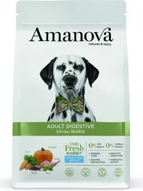 Meilleurs prix pour AMANOVA Digestive Croquettes sans céréales avec 64% de lapin frais pour Chien adulte