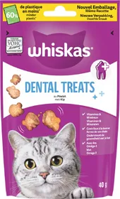 Comparer les prix de WHISKAS DENTAL TREATS Friandises au Poulet pour chat adulte