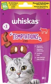 Meilleurs prix pour WHISKAS TEMPTATIONS Friandises au Bœuf pour chat adulte