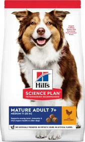Comparer les prix de HILL'S Science Plan Canine Mature Adult 7+ croquettes pour chien senior de taille moyenne au poulet