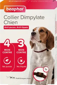 Comparer les prix de Collier Dimpylate anti-parasitaire anti-puces et tiques petits et moyens Chiens - Efficacité immédiate et durable 4 mois
