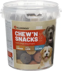Comparer les prix de Flamingo Chew'n Snack Anneaux souples Mix pour chien - 400g