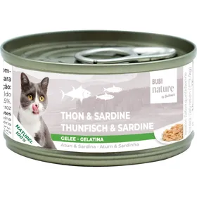 Comparer les prix de Pâtée en gelée BUBIMEX Bubi Nature thon et sardine pour chat - Lot de 6x 70g