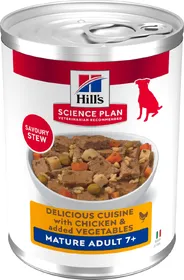 Meilleurs prix pour Hill’s Science Plan Mature Adult Mijoté au Poulet et Légumes pour chien mature - 12x363g