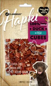 Comparer les prix de Hapki Friandises Premium Cubes Canard Cabillaud pour chien - 85g