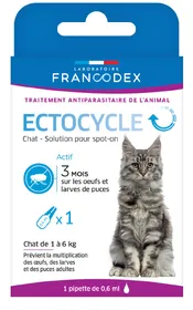 Comparer les prix de Francodex Ectocycle Chat - 1 pipette 0.6ml (pour chat de 1kg à 6kg)