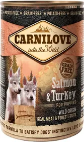 Comparer les prix de Pâtée CARNILOVE Saumon et Dinde pour chiot 