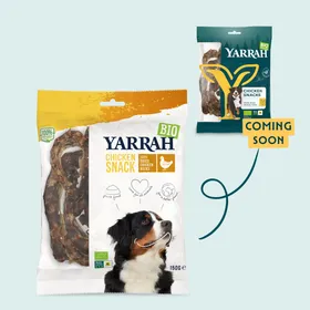 Comparer les prix de Friandises Yarrah Chicken snacks Cous de poulet bio pour chien