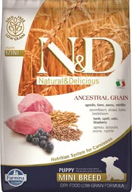 Comparer les prix de FARMINA N&amp;D Low Grain CHIOT Agneau &amp; Myrtilles pour chiot de petite taille