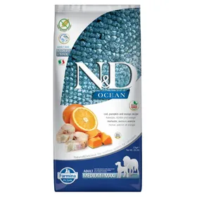 Meilleurs prix pour FARMINA N&amp;D Ocean Morue, Orange &amp; Potiron pour chien adulte de taille medium &amp; maxi