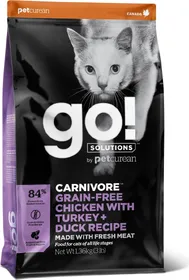 Comparer les prix de PETCUREAN GO! Carnivore Sans Céréales au Poulet, Dinde &amp; Canard pour Chat et Chaton