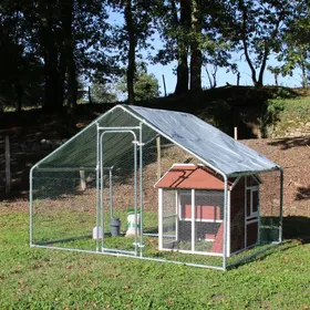 Meilleurs prix pour Grand enclos à poules en métal Zolia Chicken Run ( Ø tube 38mm) - 6m², 12m² ou 18m²