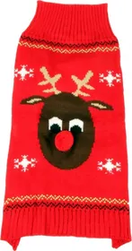 Comparer les prix de Pull de Noël Rouge Rennes Zolia Festive pour Chien - Adapté aux grands chiens