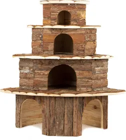 Comparer les prix de Maison d'angle en bois Zolia pour rongeurs - 4 tailles disponibles 