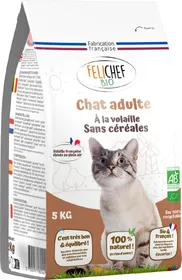 Meilleurs prix pour FELICHEF BIO Croquettes BIO Sans Céréales pour Chat adulte