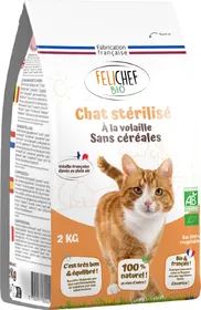 Comparer les prix de FELICHEF BIO Croquettes BIO Sans Céréales pour Chat sterilisé